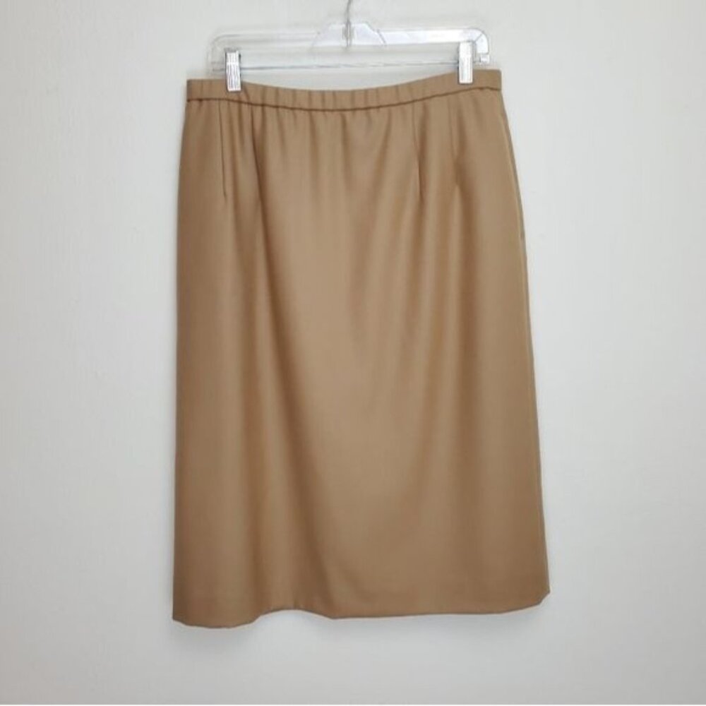 Pendleton tan wool pencil skirt lined plus size